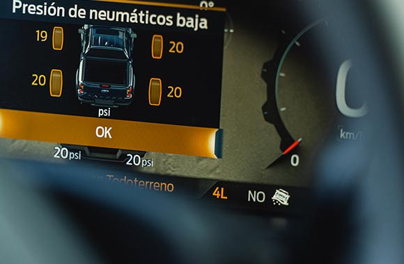 Sistema de Monitoreo de presión de neumáticos de la Nueva Ranger